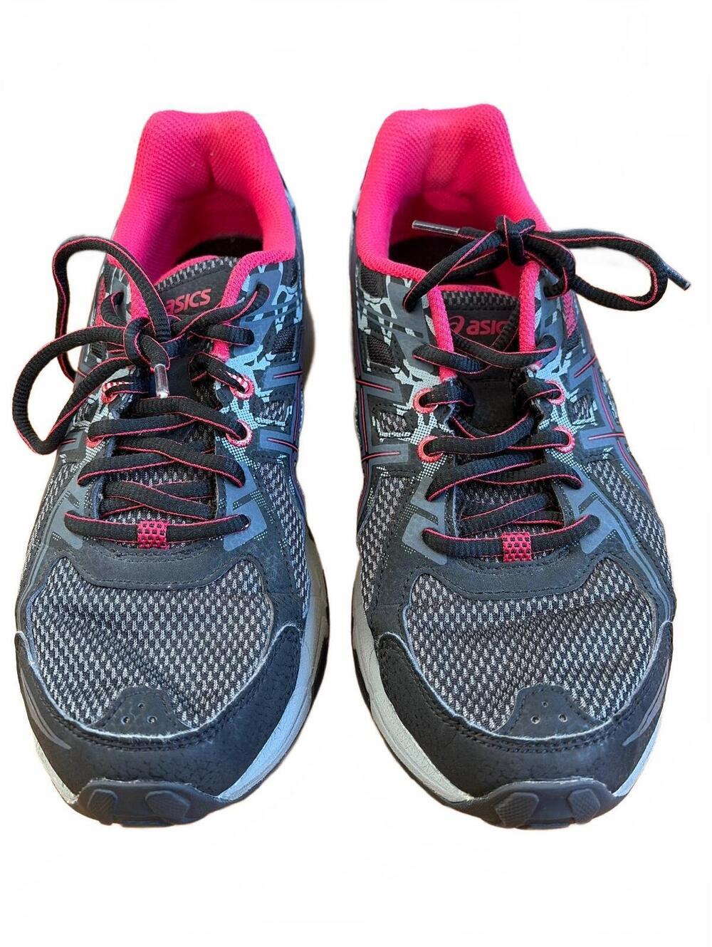 ASICS Gel Venture 6 Women Sneakers 9 Dark Gray Fuschia Pink Trail Running Hiking